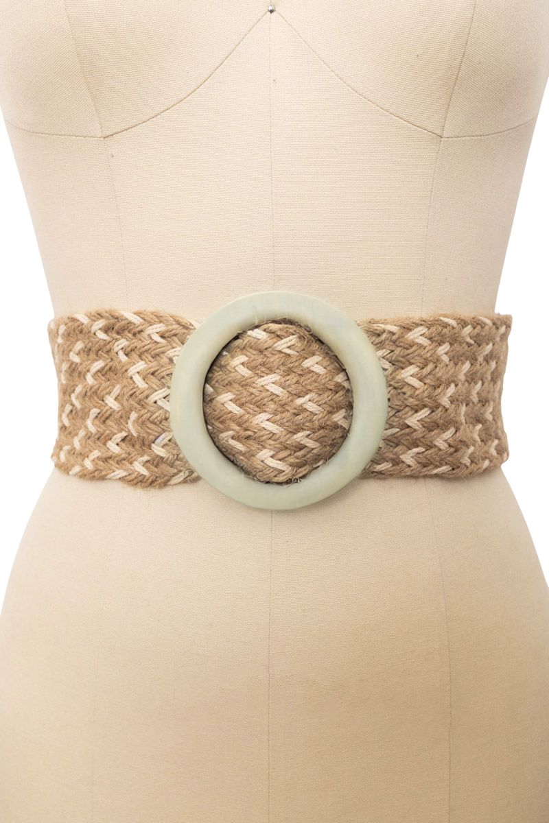 Bohemian Wide Natural Jute Waist Belt - NeoKira Unlimited