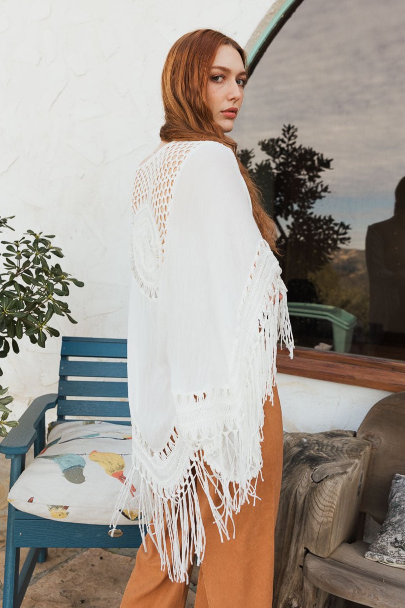 Crochet Medallion Tassel Kimono - NeoKira Unlimited