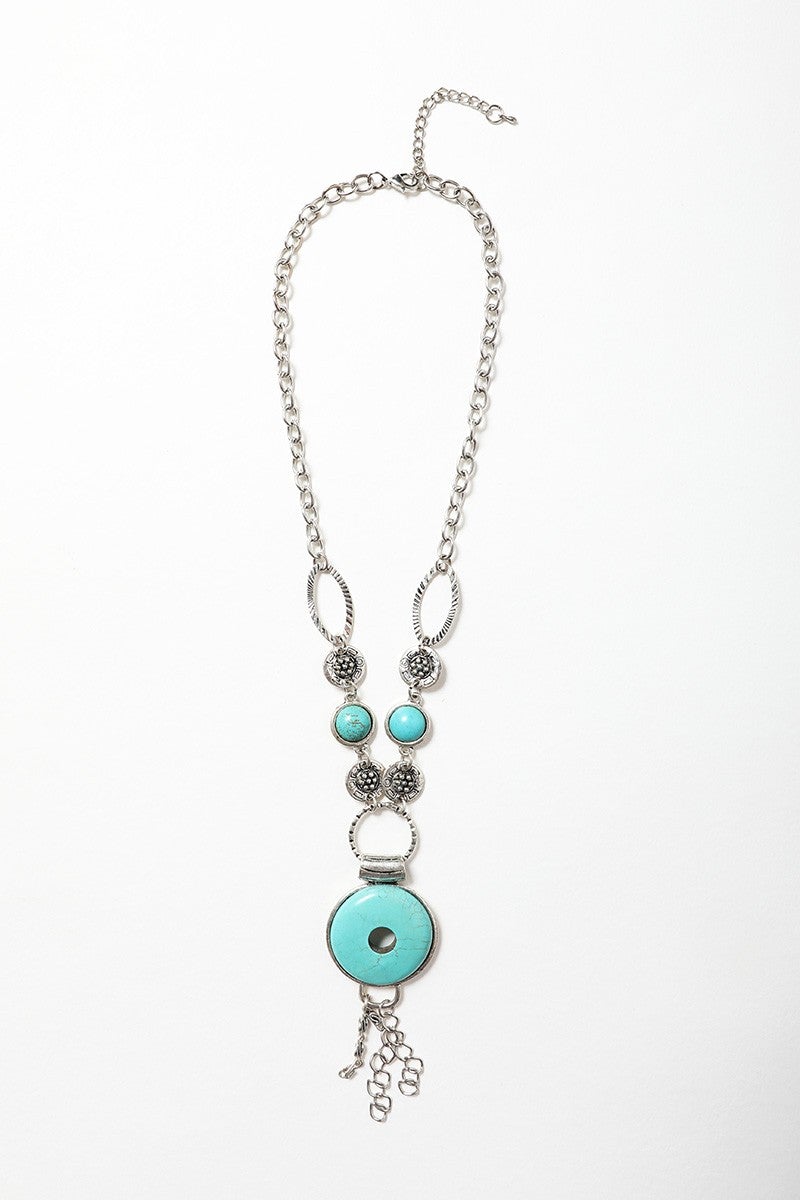 Eyelet Turquoise Western Style Necklace - NeoKira Unlimited