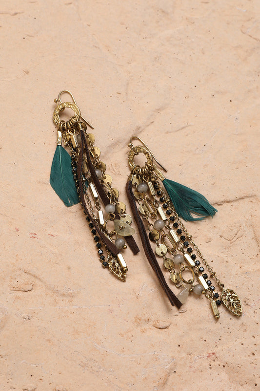 Feather Combo Dangling Earrings - NeoKira Unlimited