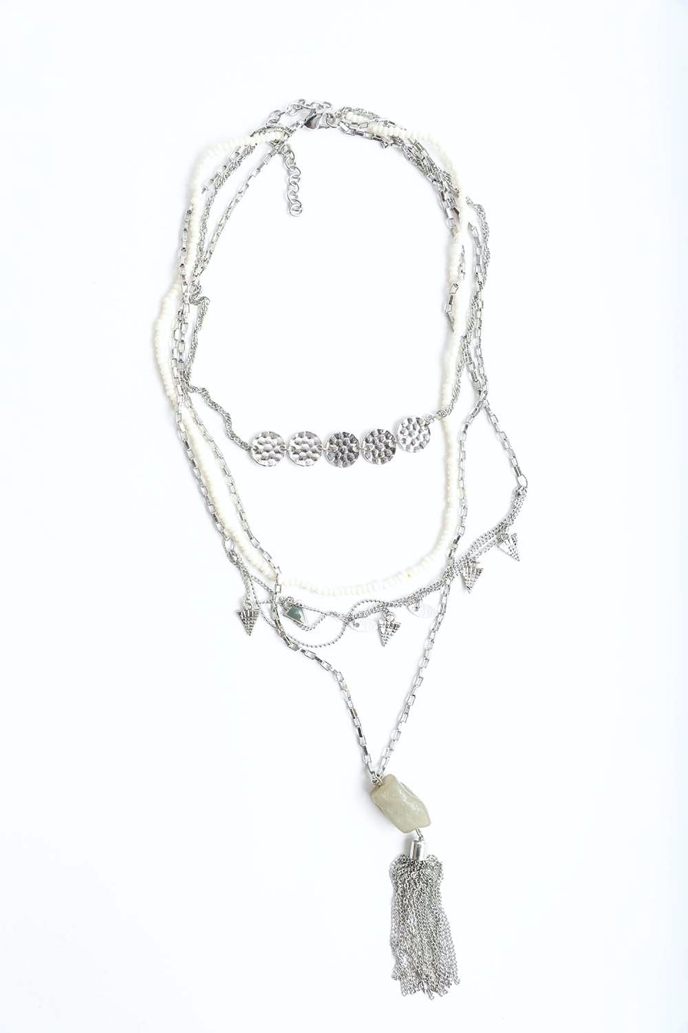 Layered Chain Jade Necklace - NeoKira Unlimited
