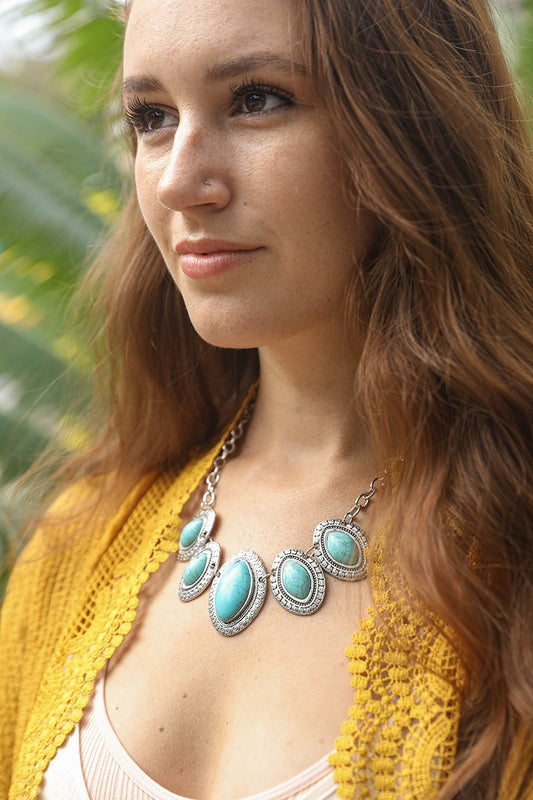 Leaflet Turquoise Necklace - NeoKira Unlimited