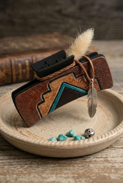 Camel Pyramid Design Hair Claw – Geometric Tribal Grip Clip - NeoKira Unlimited