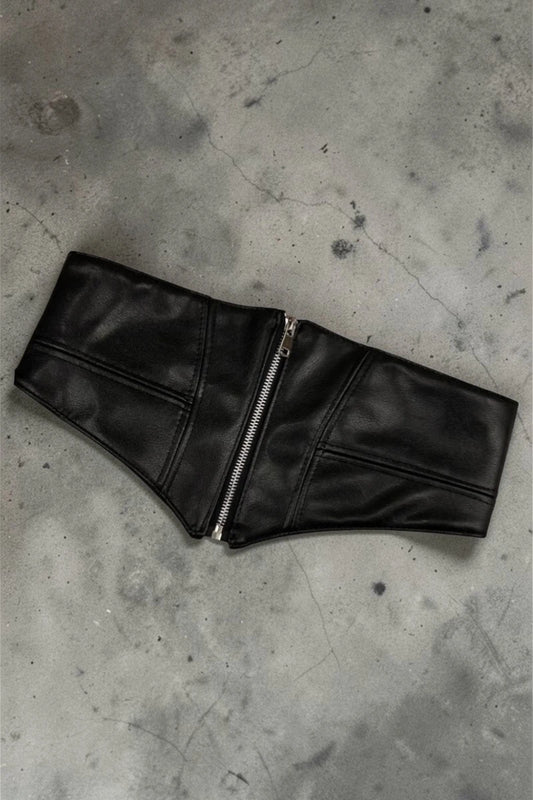 Elastic Wide Vegan Leather Corset Belt - NeoKira Unlimited