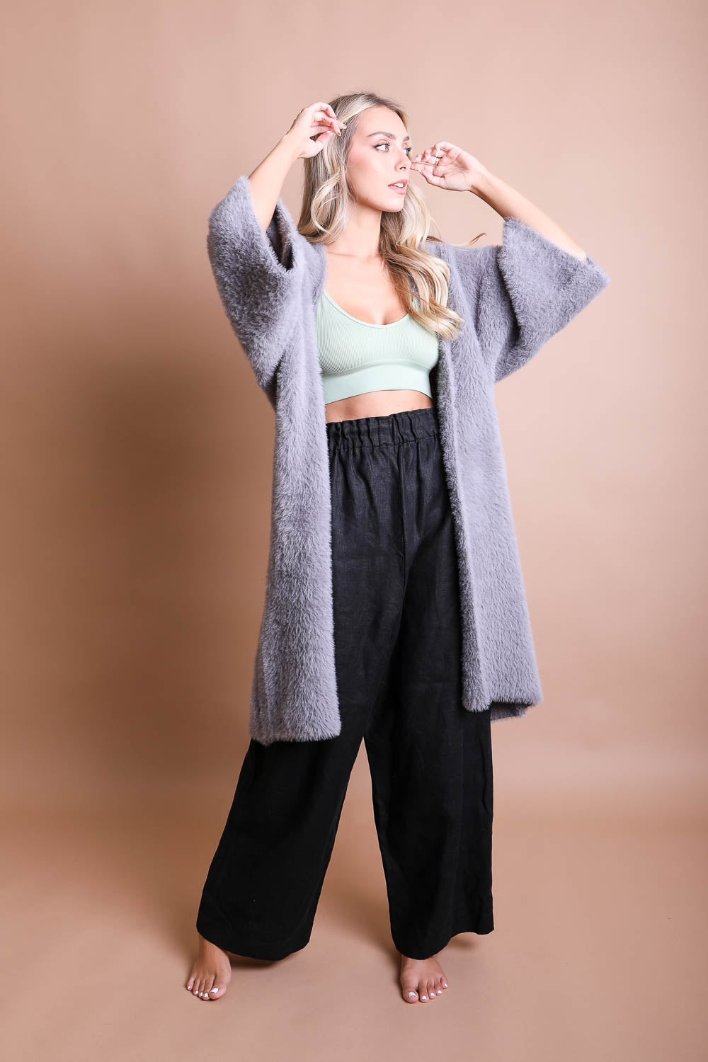 Ultra-Soft Luxe Mohair Knit Cardigan - NeoKira Unlimited