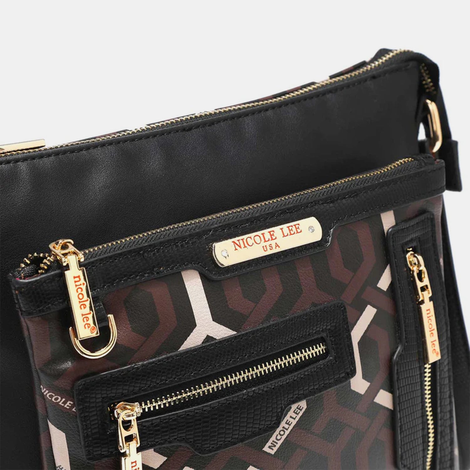 Nicole Lee USA Geometric Pattern Crossbody Bag Crossbody Bag Trendsi   