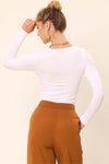 Idem Ditto Front Cut Out Long Sleeve Knit Top Top Trendsi   