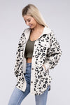 BiBi Vintage Washed Leopard Corduroy Buttoned Jacket Jacket BiBi   