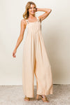 BiBi Texture Sleeveless Wide Leg Jumpsuit Jumpsuits Trendsi   