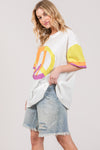 SAGE + FIG Color Block Peace Applique T-Shirt T-Shirt Trendsi   