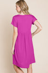 BOMBOM V-Neck Short Sleeve Dress Short Dress Trendsi   