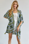 Printed Short Sleeve loose Kimono  Davi & Dani   