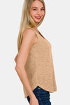 Zenana V-Neck Curved Hem Tank Tank Top Trendsi   