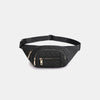 Zenana Quilted Multi Pocket Waist Belt Bag Fanny Packs Trendsi Black One Size 