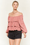 Jade By Jane Tiered Flounce Design Blouse Blouse Jade By Jane   