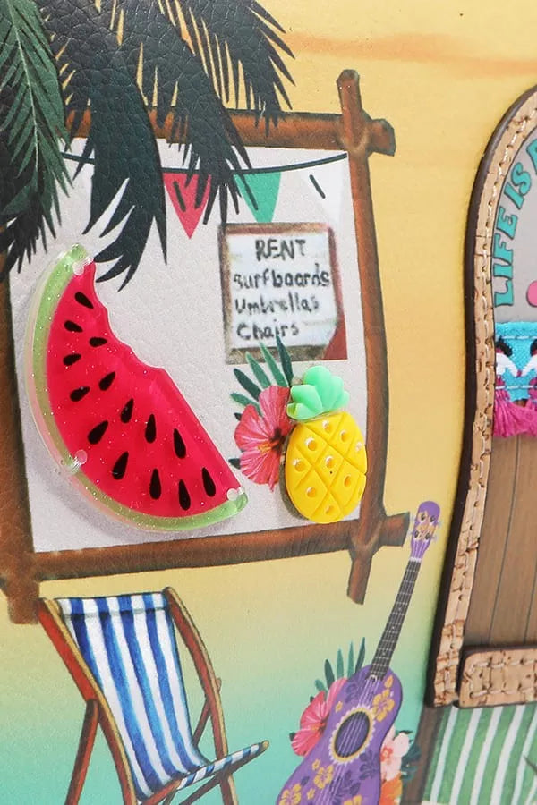 Nicole Lee USA Sun and Sand Vegan Leather Handbag Tropical Chic - NeoKira Unlimited