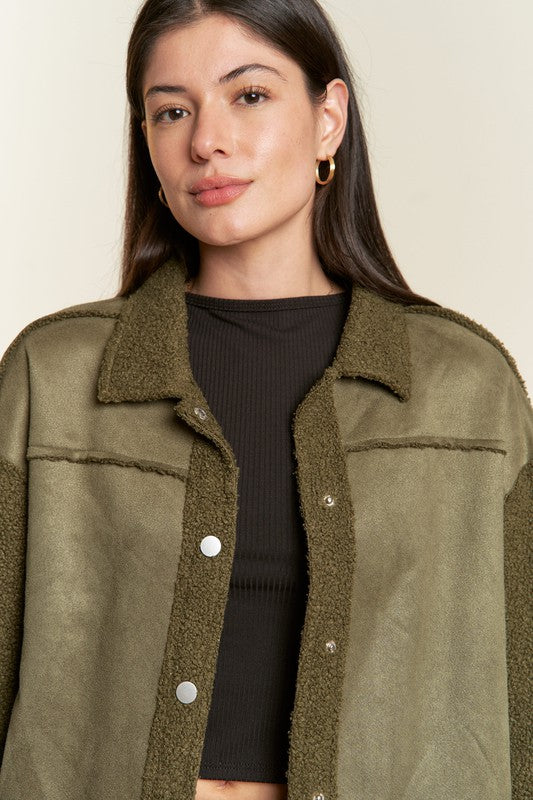 Jade By Jane Plus Size Faux Fur Suede Oversized Jacket | Cozy Luxe Layer - NeoKira Unlimited