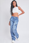 YMI Jeanswear High-Rise Straight Cargo Jeans Jeans Trendsi   