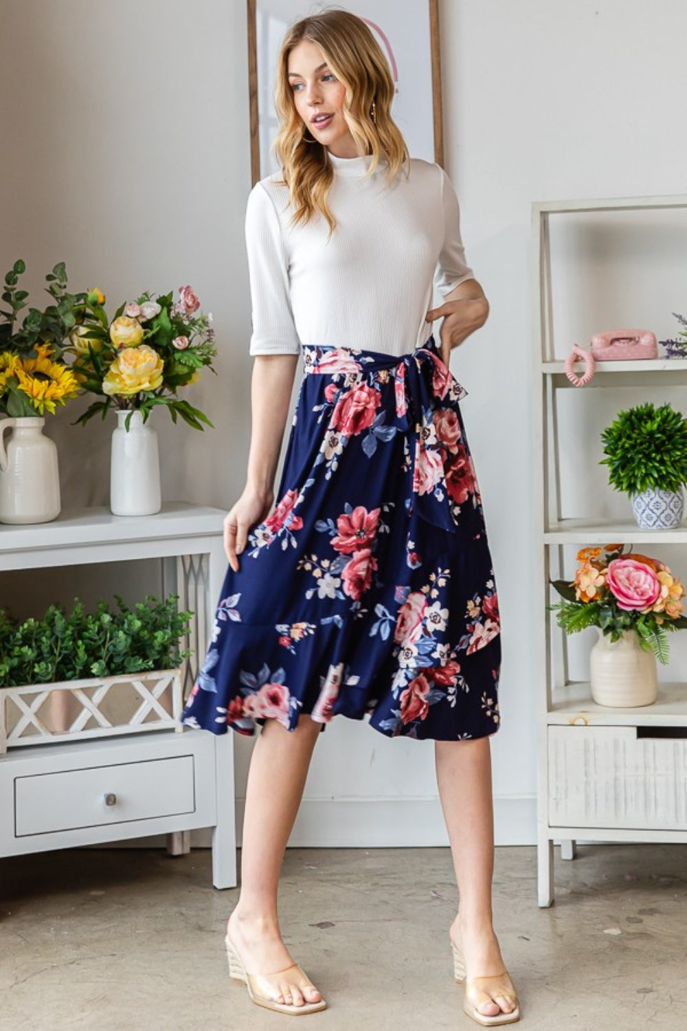 Reborn J Floral Wrap Ruffled Skirt - NeoKira Unlimited