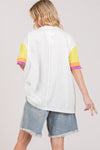 SAGE + FIG Color Block Peace Applique T-Shirt T-Shirt Trendsi   