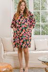 ODDI Full Size Floral Puff Sleeve Mini Dress Mini Dress Trendsi   