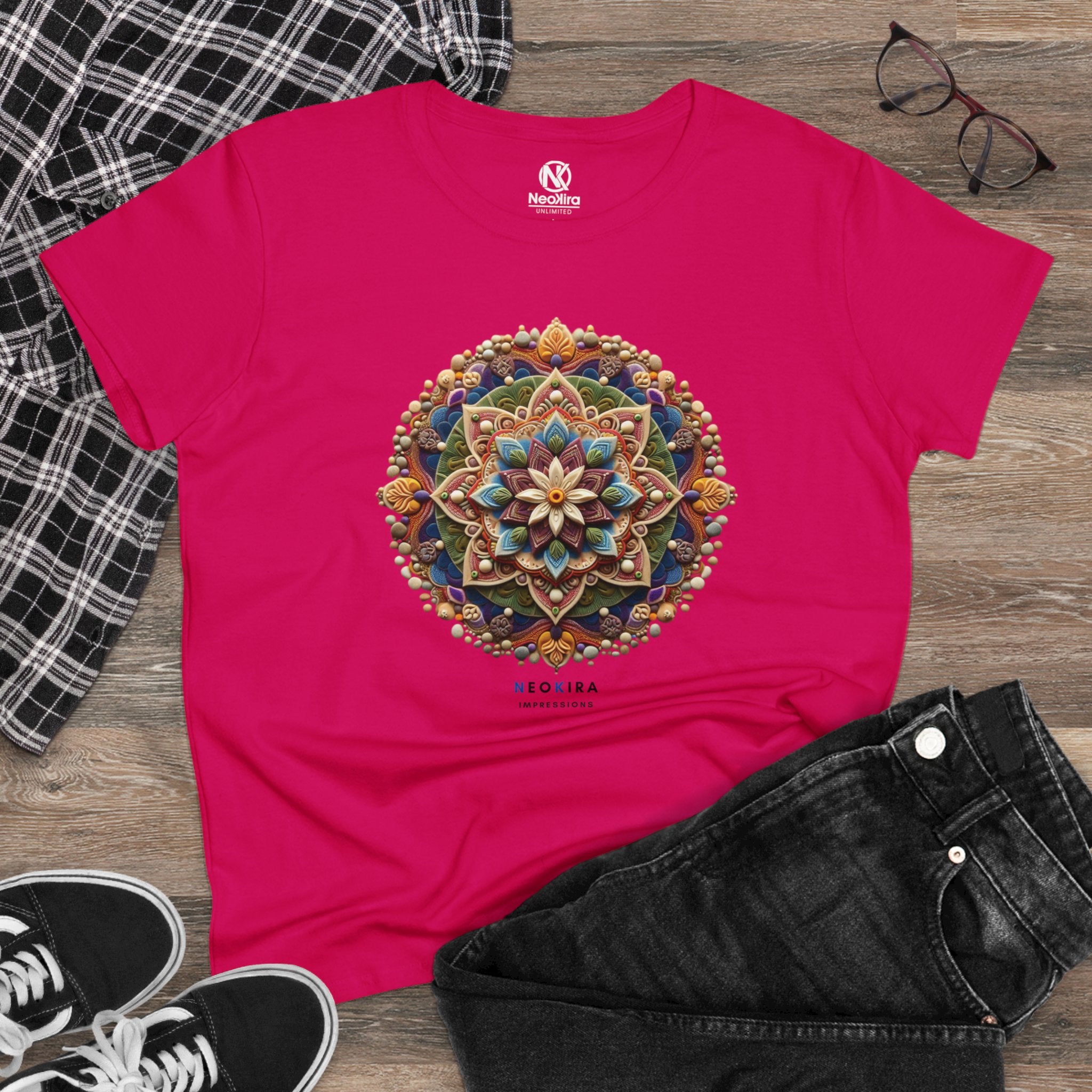 MANDALA Women's Midweight Cotton Tee T-Shirt Printify   