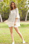 Lace Ruffle Sleeve Tiered Tunic Top EG fashion   