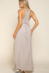 POL Stone Washed Side Slit Cut Out Maxi Dress Maxi Dress POL   