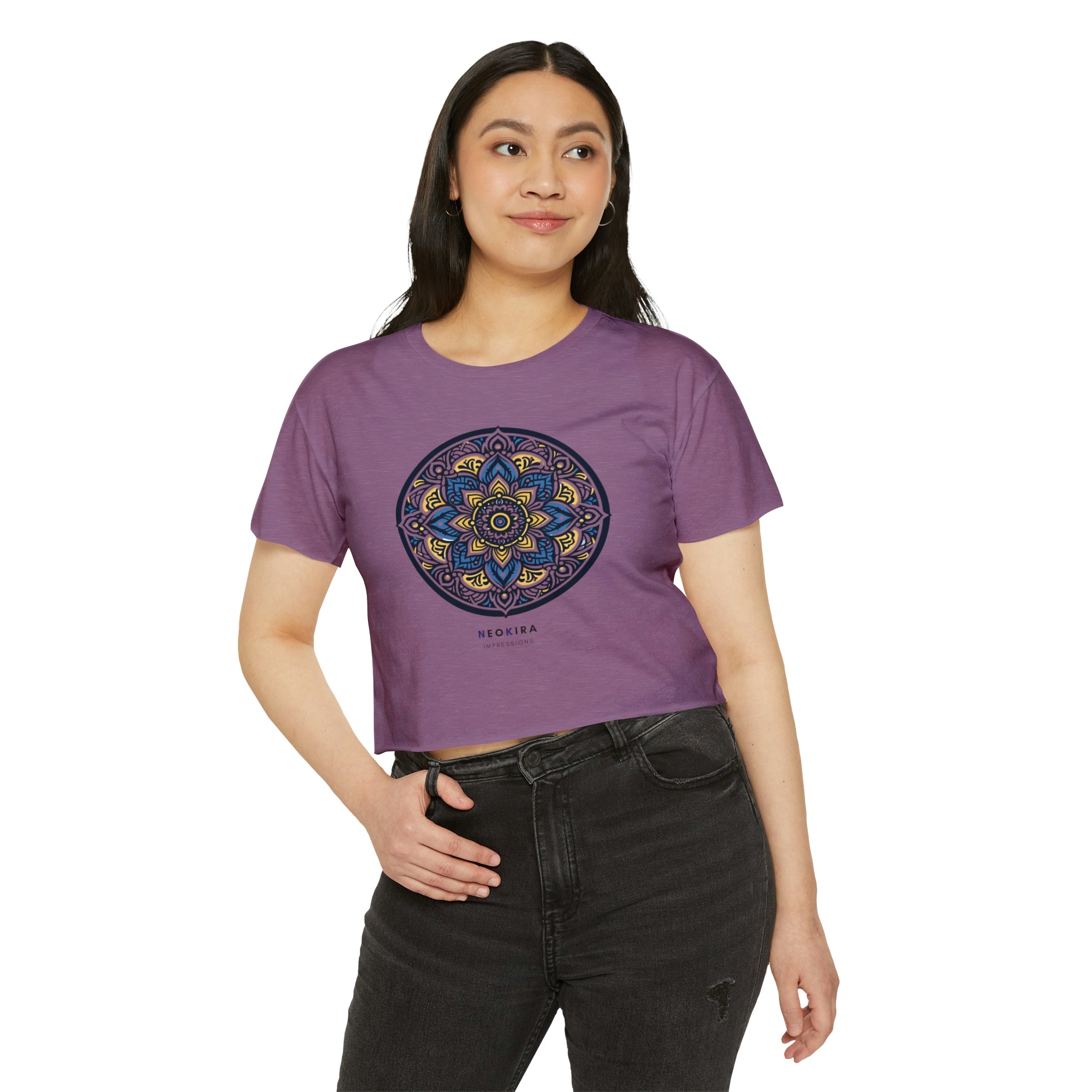 MANDALA Women's Festival Crop Top Crop Tee Printify   