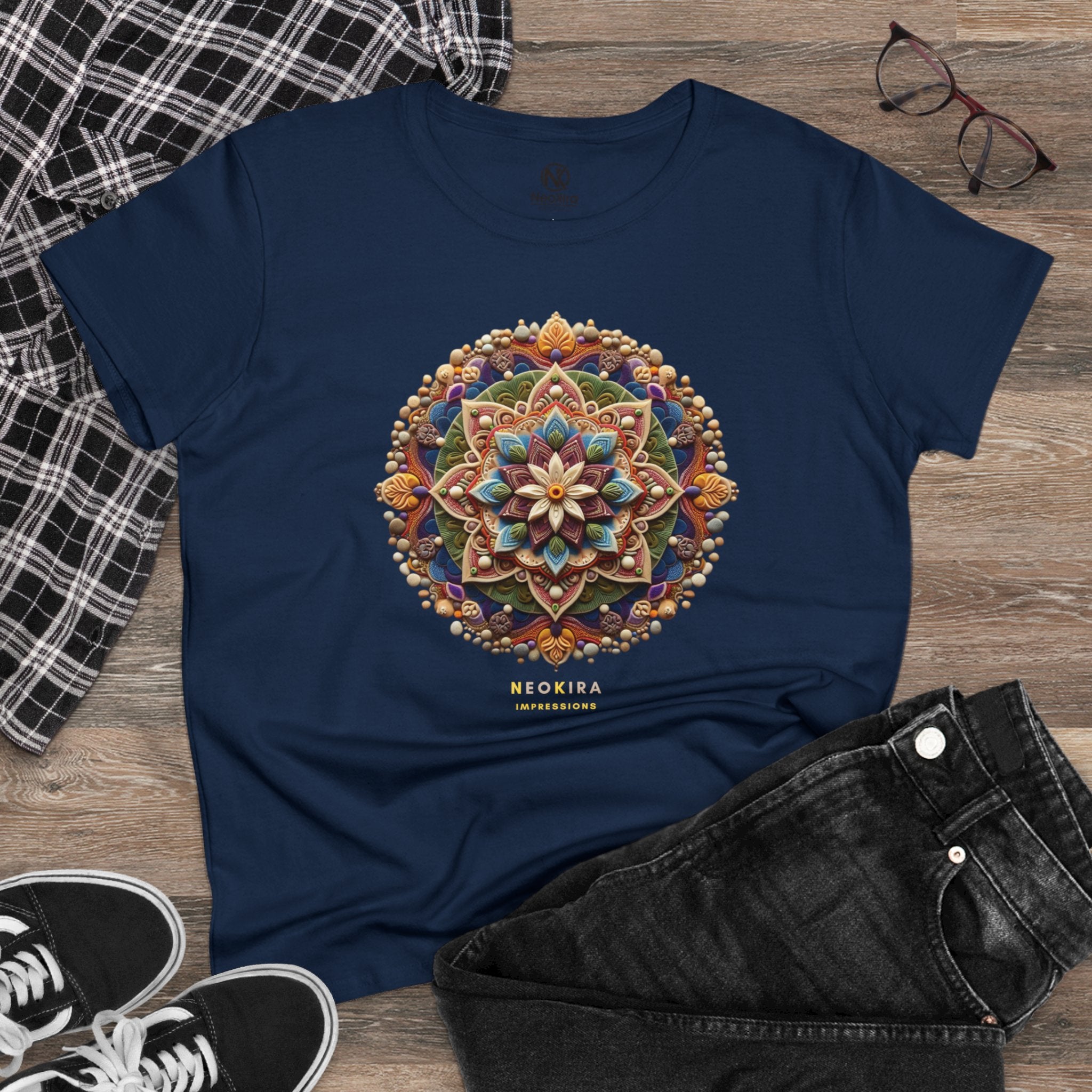 MANDALA Women's Midweight Cotton Tee T-Shirt Printify   