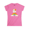 HAMSTER AND RAINBOW Women's Softstyle Tee T-Shirt Printify Azalea S 