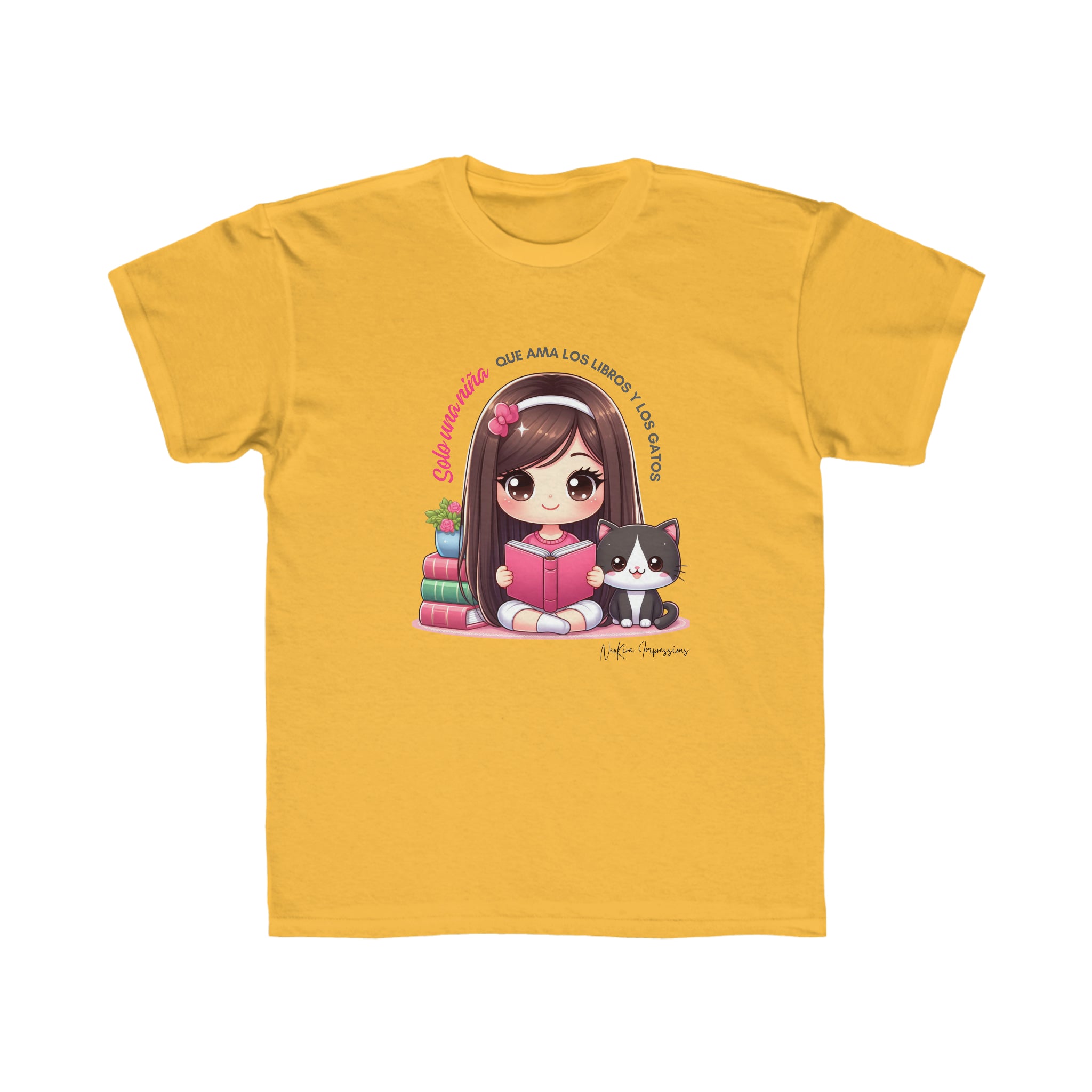 SOLO UNA NINA...Kids Regular Fit Tee Kids clothes Printify Gold XS 