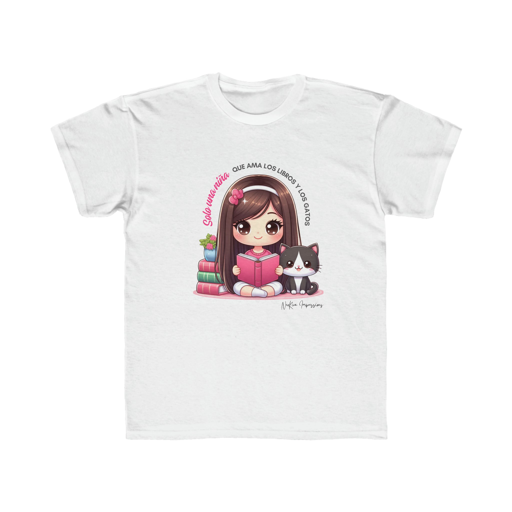 SOLO UNA NINA...Kids Regular Fit Tee Kids clothes Printify White XS 