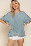 POL Peek-a-boo Ruffle Overlay Knit Top Top POL   