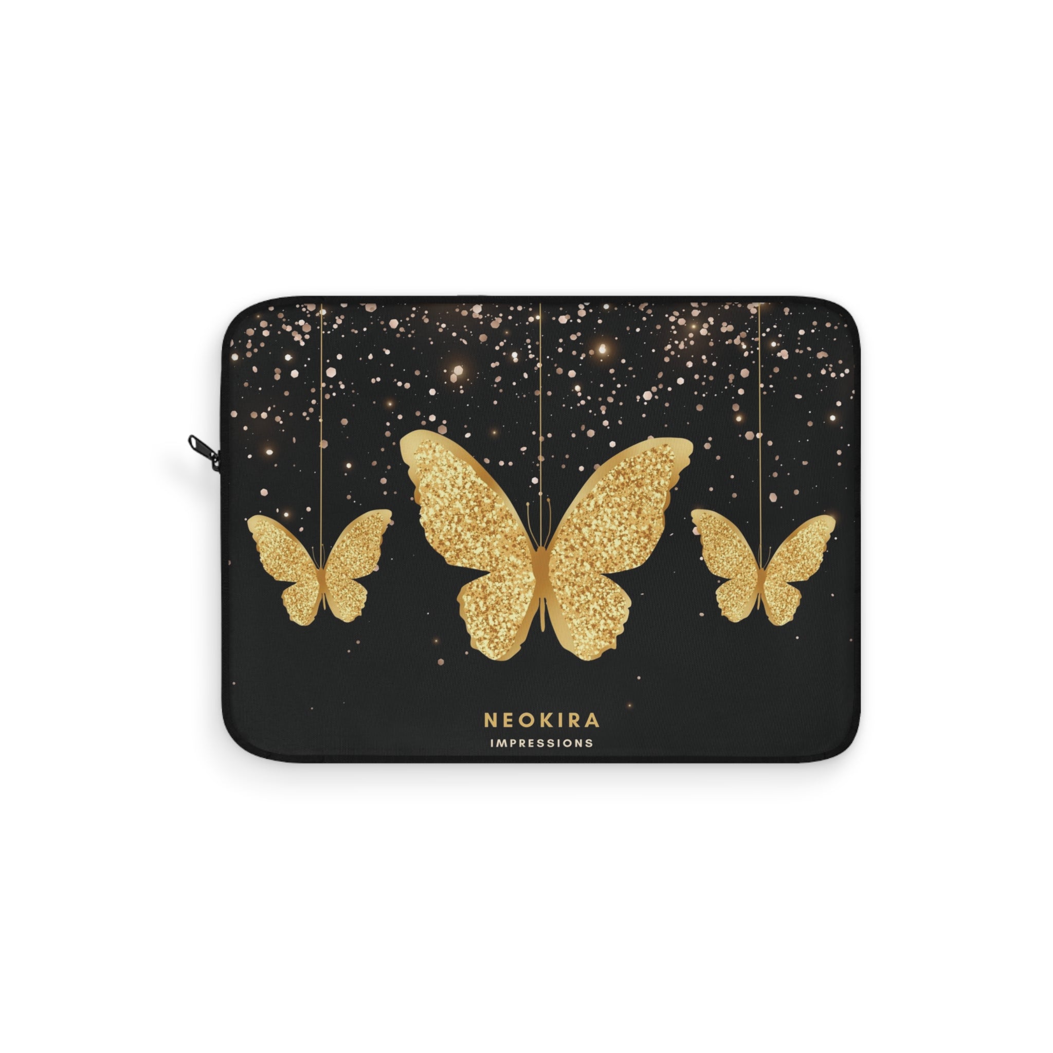 GOLDEN BUTTERFLIES Laptop Sleeve Laptop Sleeve Printify 12