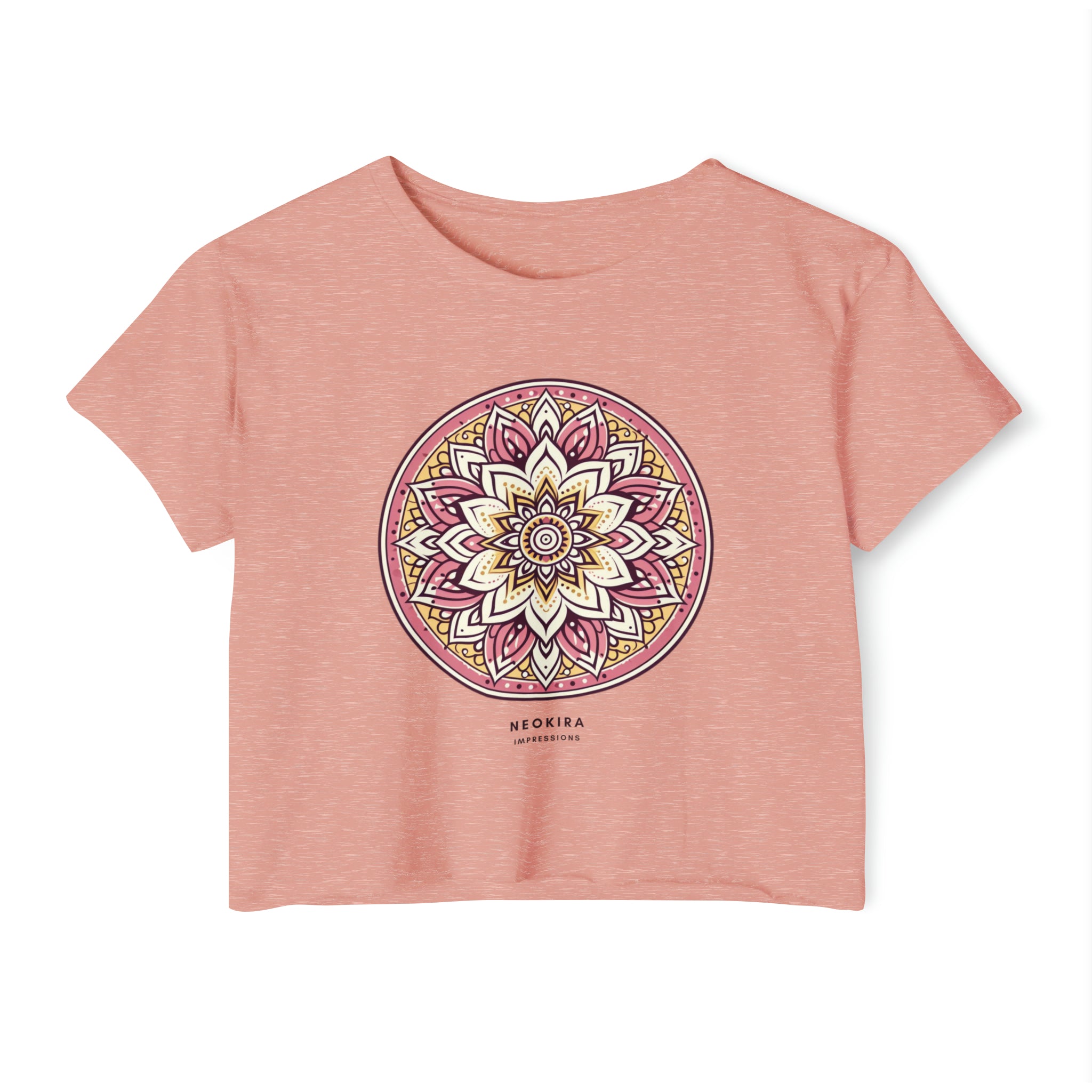 MANDALA Women's Festival Crop Top Crop Tee Printify Desert Pink XS 