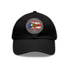 VEJIGANTE Dad Hat with Leather Patch (Round) Caps Printify Black / Grey patch Circle One size