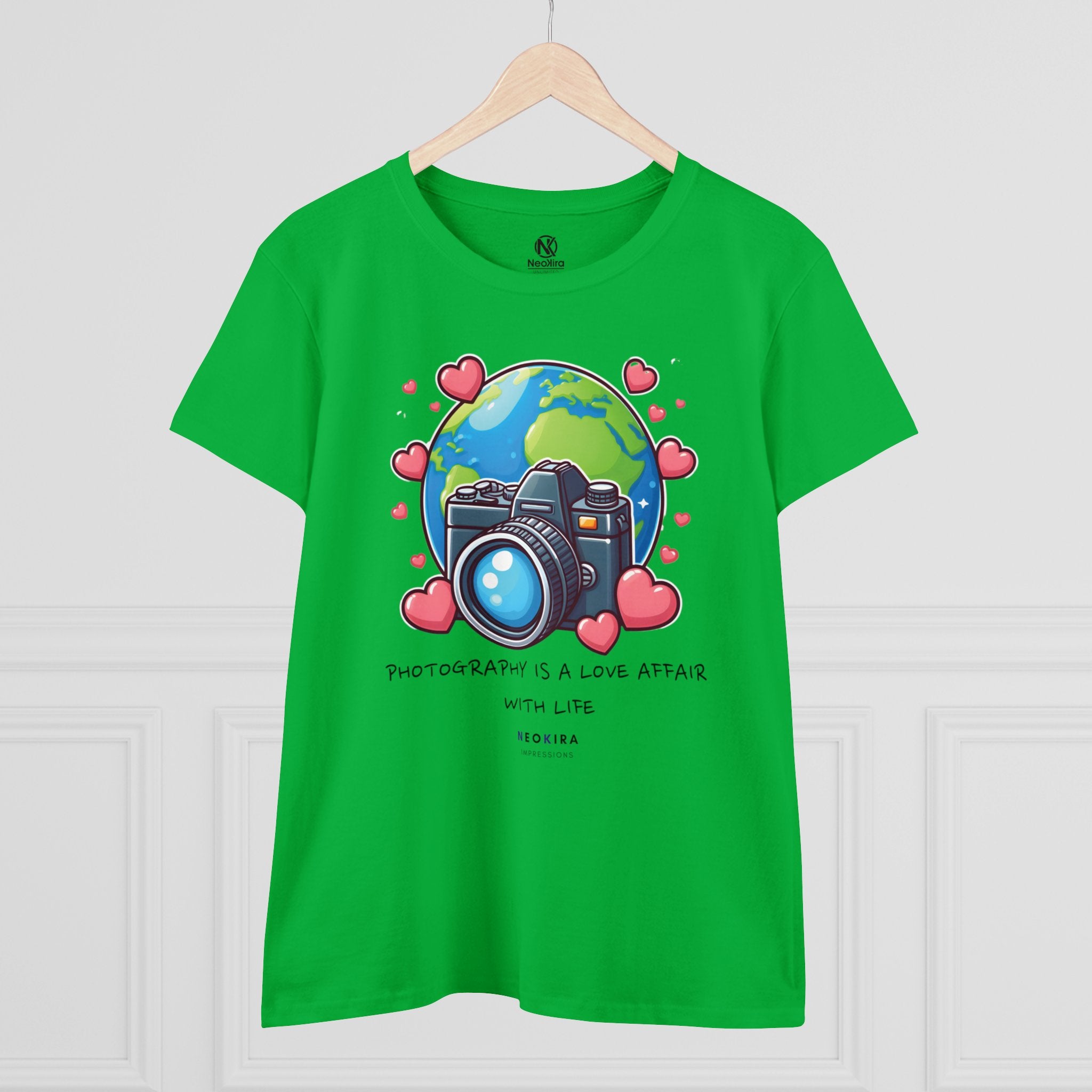 PHOTOGRAPHY IS A LOVE AFFAIR WITH LIFE - Women's Midweight Cotton Tee T-Shirt Printify   