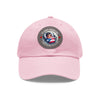 YO SERIA BORINCANA Dad Hat with Leather Patch (Round) Caps Printify Light Pink / Grey patch Circle One size