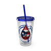 BORICUA DE PURA SANGRE Sunsplash Tumbler with Straw, 16oz Acrylic Tumbler 16oz Printify Dark Blue 16oz 