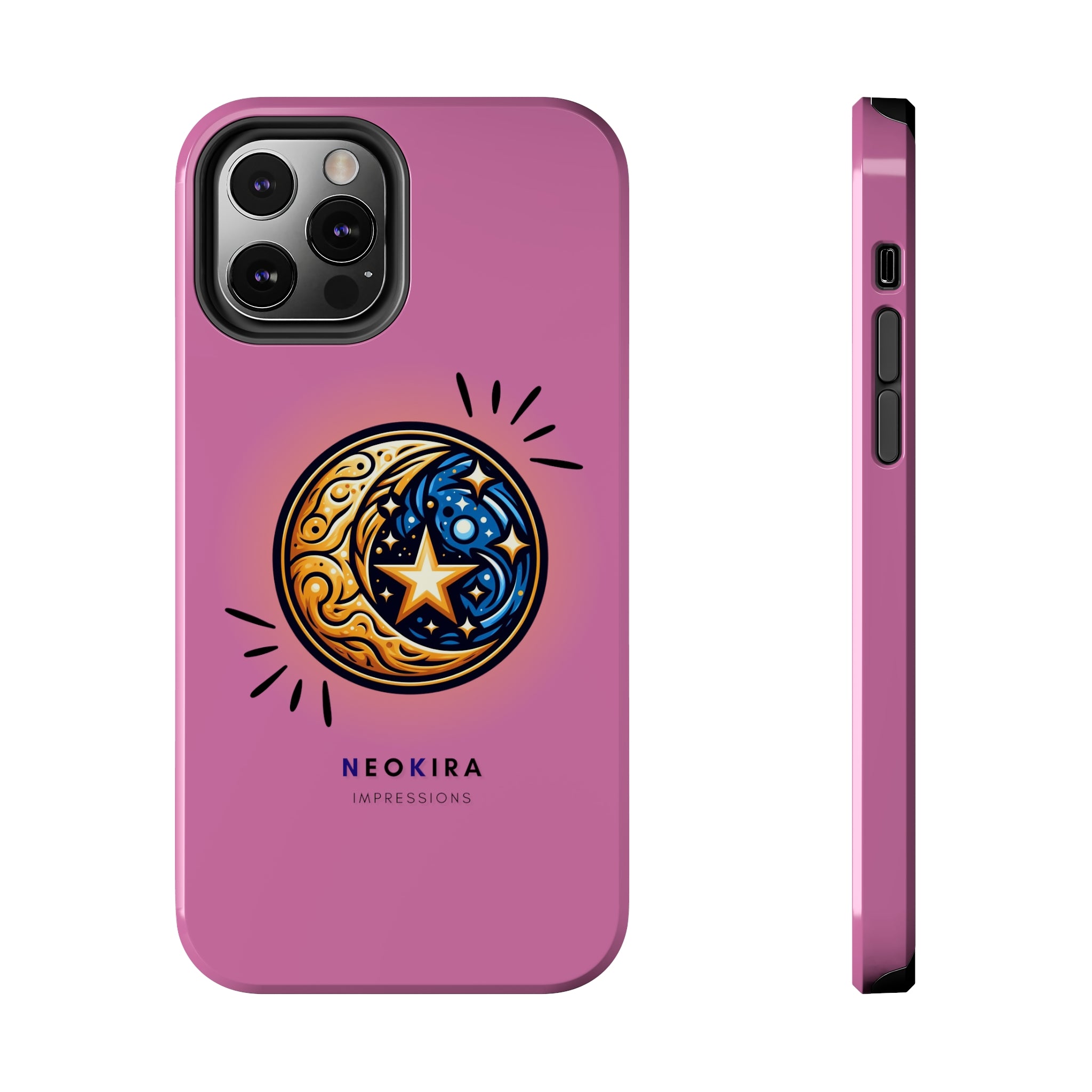 MOON AND STARS (PINK) Tough Phone Cases Phone Case Printify iPhone 12 Pro  