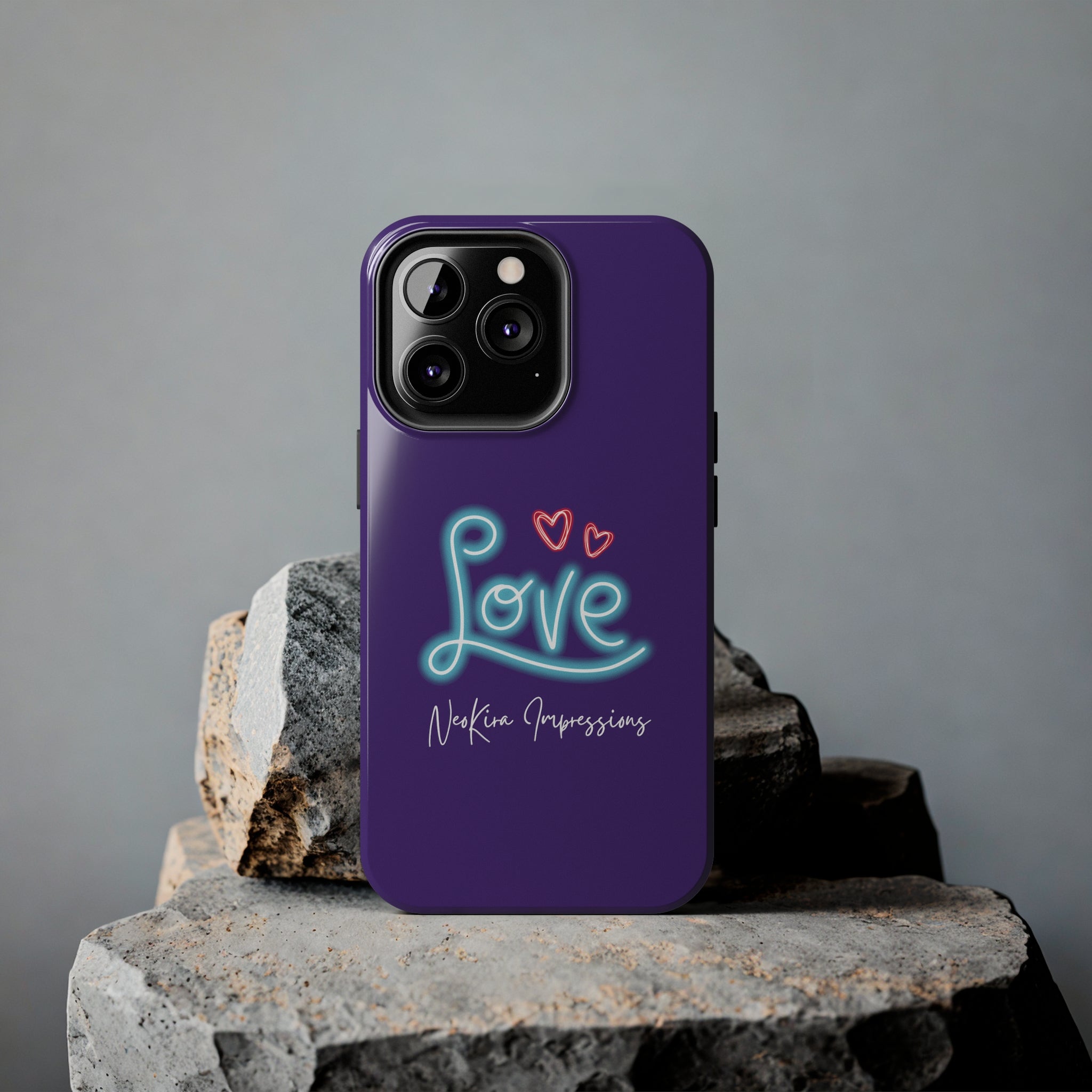 NEON LOVE PURPLE Tough Phone Cases Phone Case Printify iPhone 13 Pro  