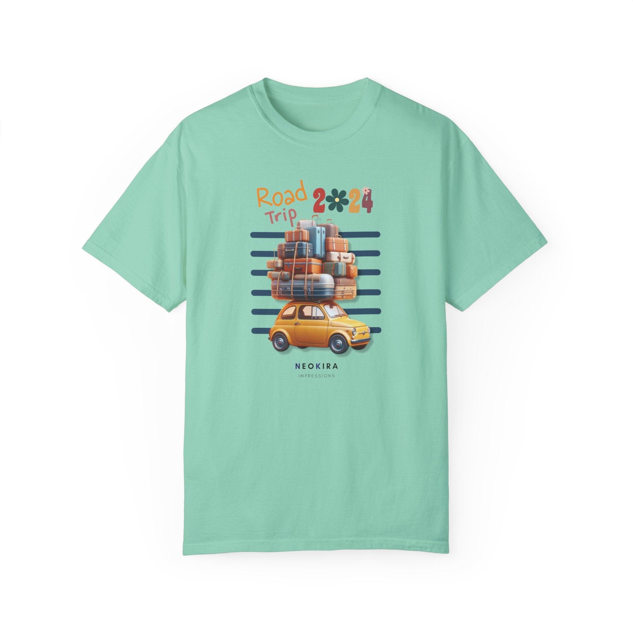 ROAD TRIP Unisex Garment-Dyed T-shirt T-Shirt Printify Island Reef S 