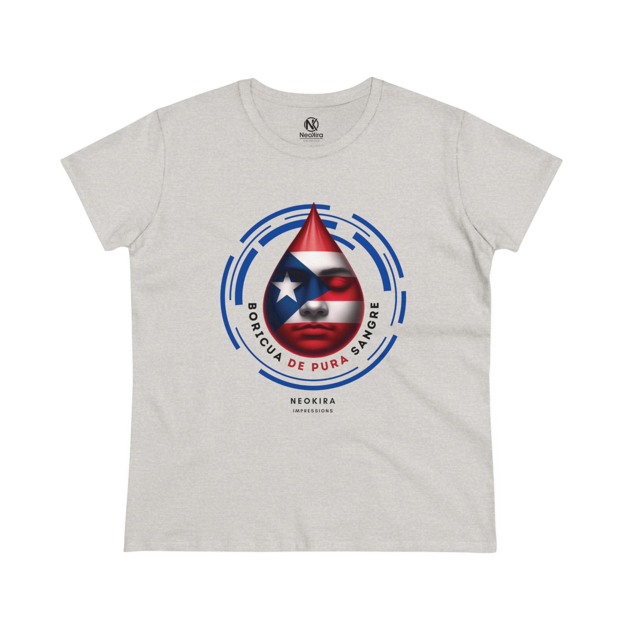 BORICUA DE PURA SANGRE Women's Midweight Cotton Tee - NeoKira Unlimited