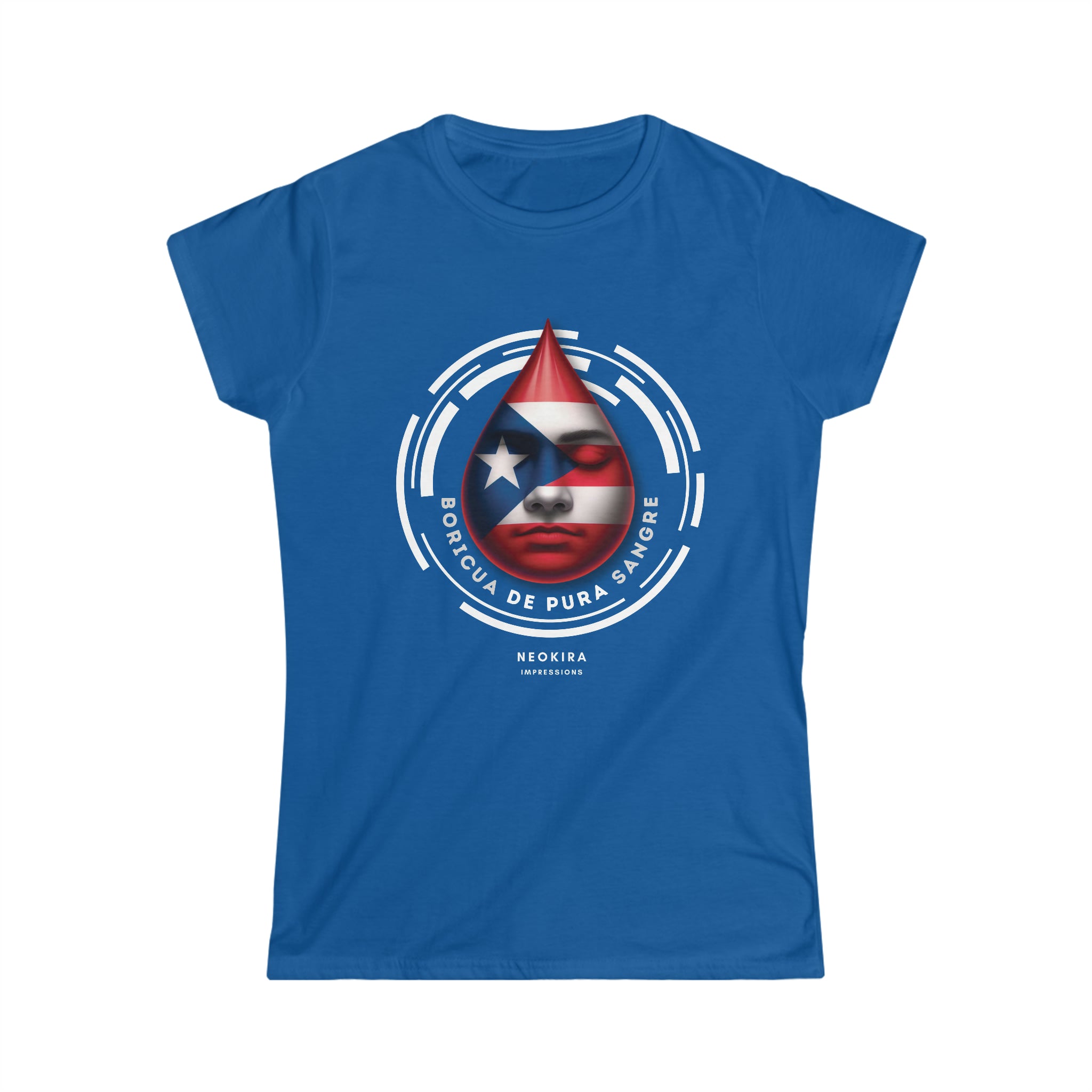 BORICUA DE PURA SANGRE Women's Softstyle Tee T-Shirt Printify Royal S 