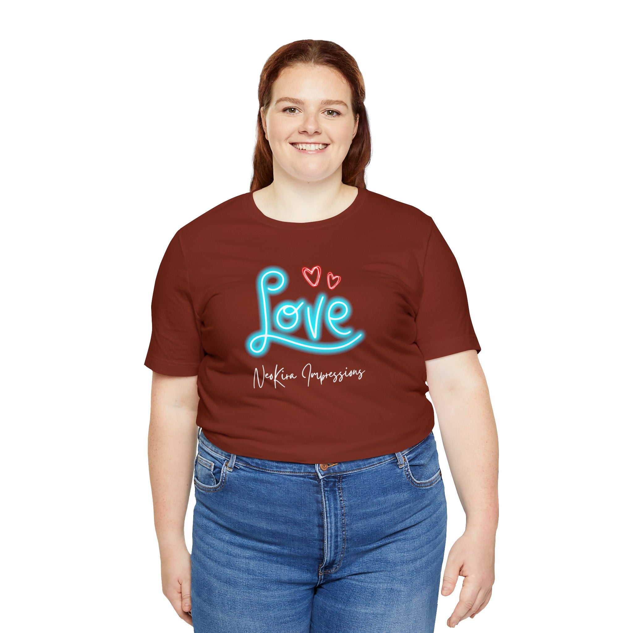 NEON LOVE Unisex Jersey Short Sleeve Tee T-Shirt Printify Rust XS 