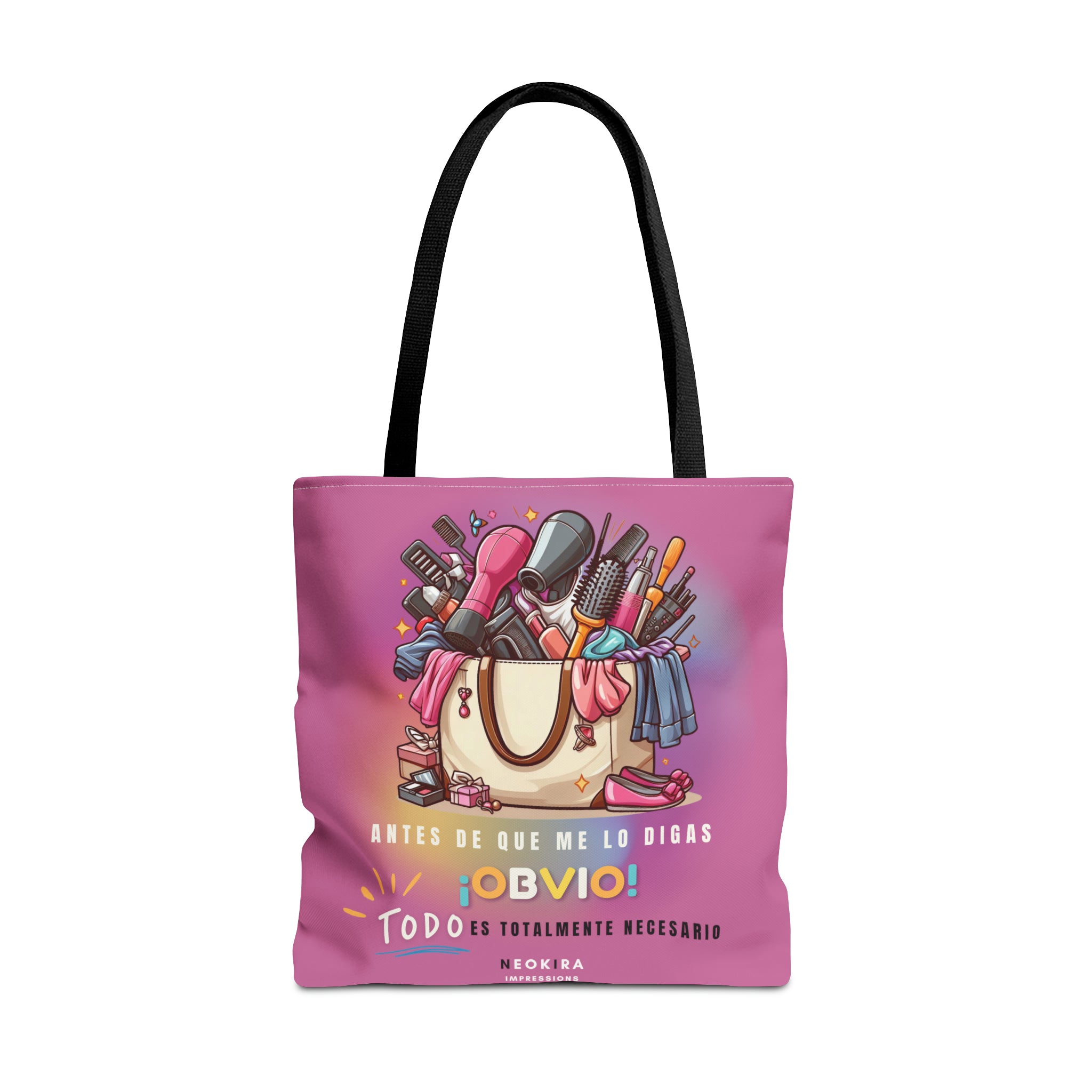 OBVIO QUE TODO ES NECESARIO (PINK) Tote Bag Tote Bag Printify 18