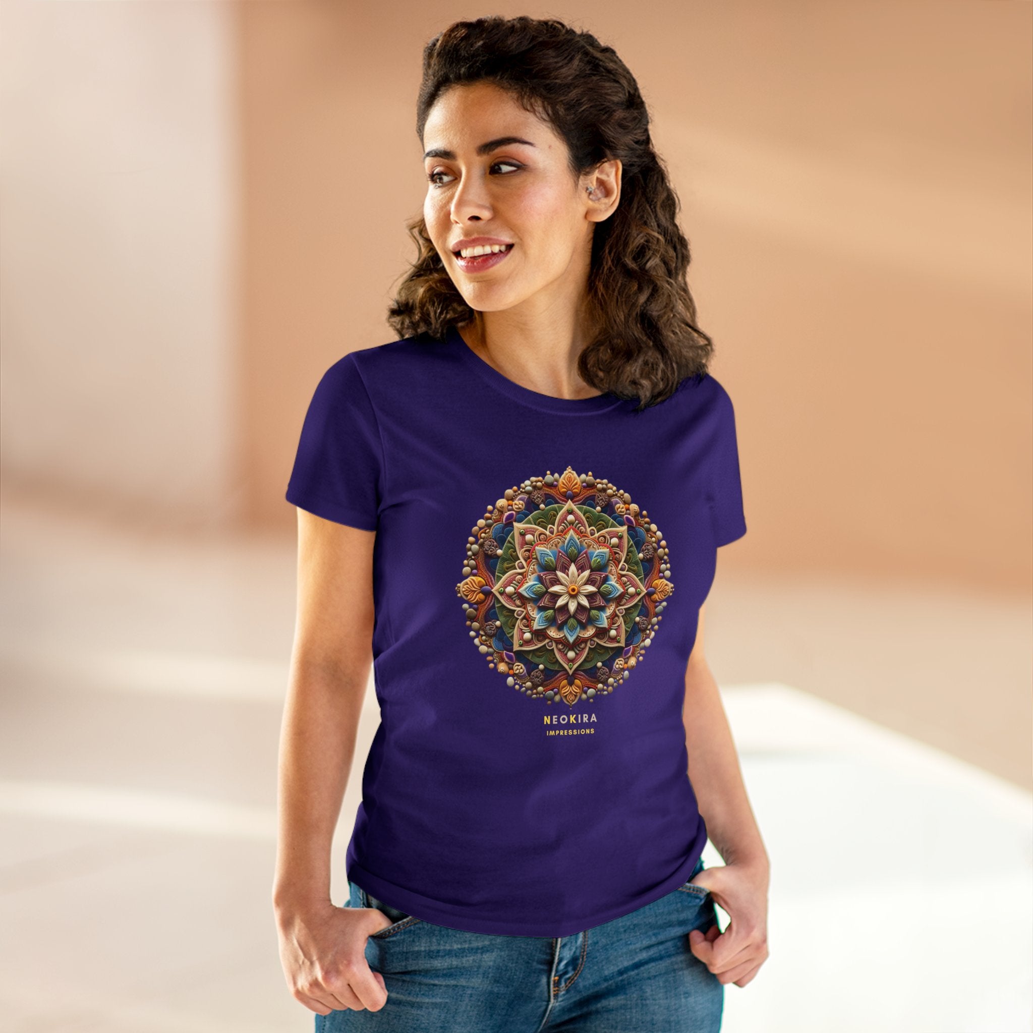 MANDALA Women's Midweight Cotton Tee T-Shirt Printify   