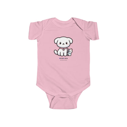 CUTE DOG AND CAT Infant Fine Jersey Bodysuit - NeoKira Unlimited