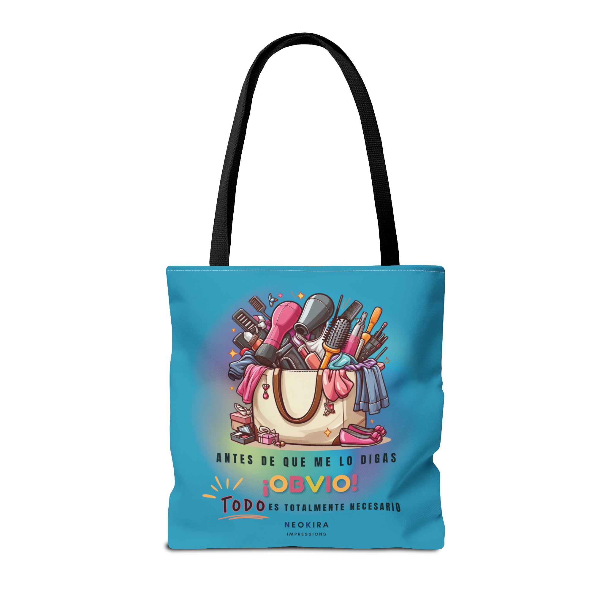 OBVIO QUE TODO ES NECESARIO (TURQUOISE) Tote Bag Tote Bag Printify   